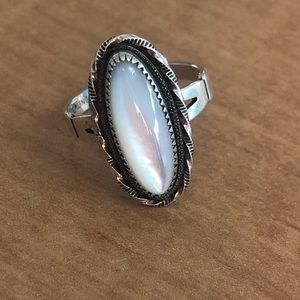 Vintage old pawn mother of pearl ring